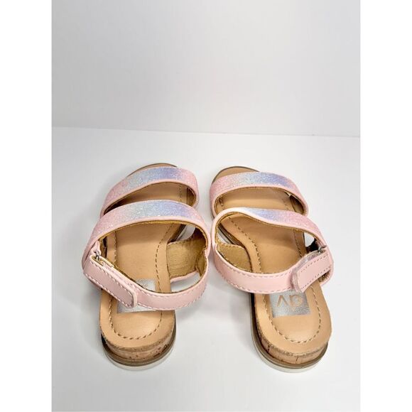 DV Dolce Vita Girls‎ Size 11 Pink Glittery Derby Wedge Sandal - Picture 4 of 8